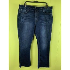 Lee Riders Women's Straight Blue Jeans 42 W 29L Stretch Cotton Blend Raw Hem